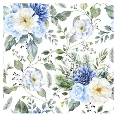Servilleta decoupage: Fondo de flores azules. 33x33cm | L'aura Bella