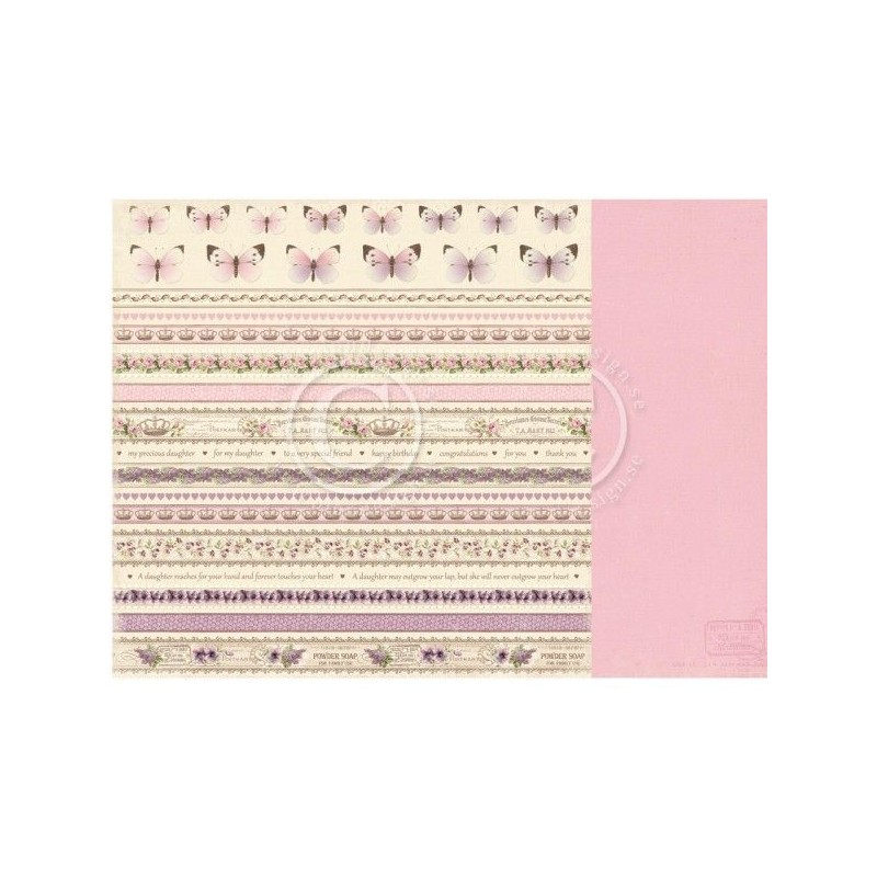 Papel scrapbooking Borders Pion Design PD4910F | L'aura Bella