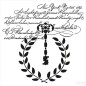 Plantilla stencil: Llave y escritura. Home Decor 45x45 cm. Cadence. HD03