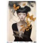 Mujer con mariposas 1. Papel de arroz SOFT japonés, A3.