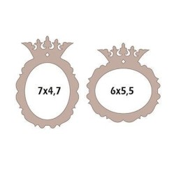 Marco ovalado con corona. 2 uds.. CART-109. Dayka Trade