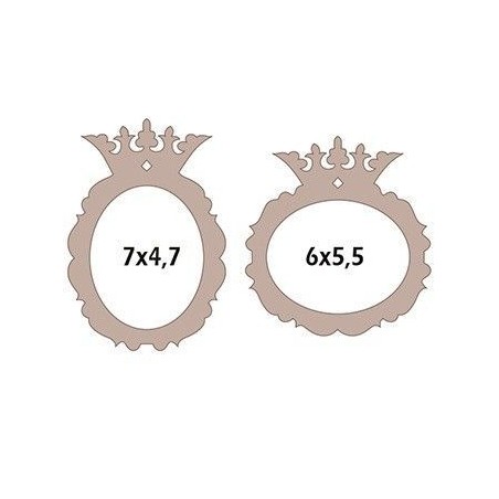 Marco ovalado con corona. 1unidad