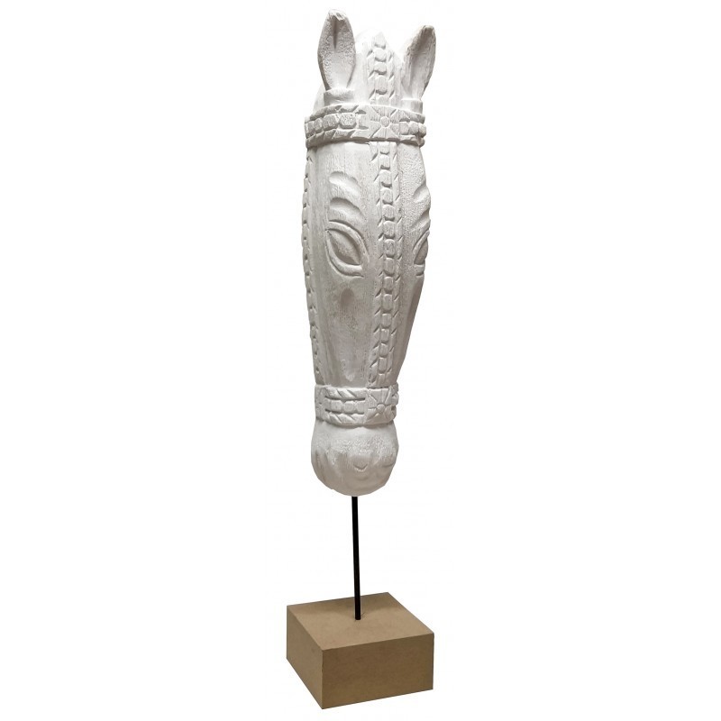 Cabeza de Caballo de resina con peana de madera Cadence | L'aura Bella