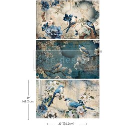 Sapphire Wings. Pack 3 Decoupage Paper Redesign 670924 | L'aura Bella