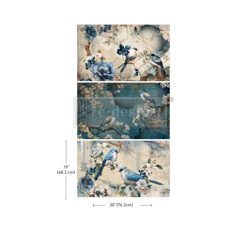 Sapphire Wings. Pack 3 Decoupage Paper Redesign 670924 | L'aura Bella