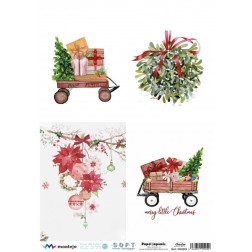 4 imágenes Navidad. Papel arroz SOFT japonés A3 SPA5913 | L'aura Bella