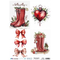 4 imágenes Navidad. Papel arroz SOFT japonés A3 SPA5917 | L'aura Bella