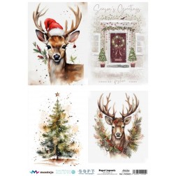 4 imágenes Navidad. Papel arroz SOFT japonés A3 SPA5920 | L'aura Bella