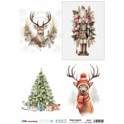 4 imágenes Navidad. Papel arroz SOFT japonés A3 SPA5921 | L'aura Bella