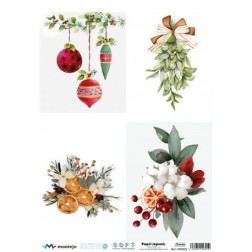 4 imágenes Navidad. Papel arroz SOFT japonés A3 SPA5922 | L'aura Bella