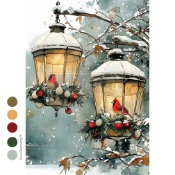 Cardinal Christmas. A4 Decoupage. Redesign. 678302 | L'aura Bella