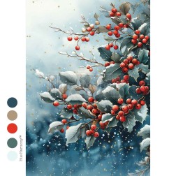 Frosted Boughs & Berries. A4 Decoupage Redesign. 678340 | L'aura Bella