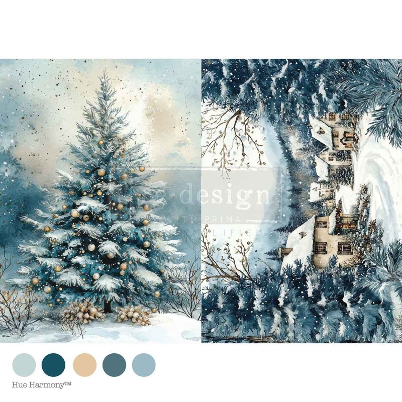 Silent Night Sparkle. A4 Decoupage Redesign. 678470 | L'aura Bella