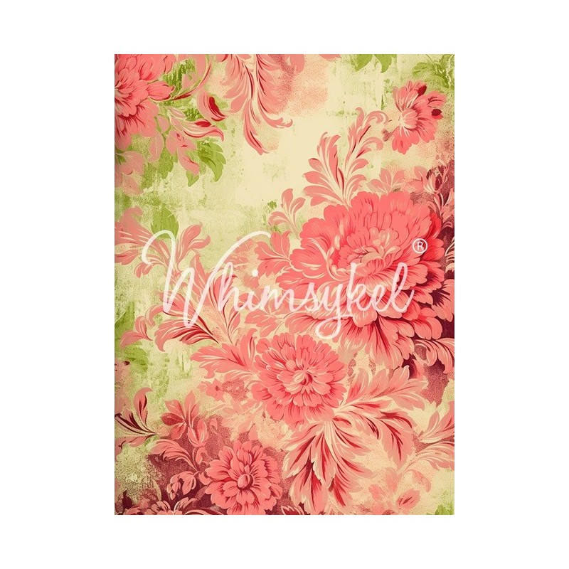 Limekissed Flowers. Papel Decoupage. Whimsykel Designs | L'aura Bella