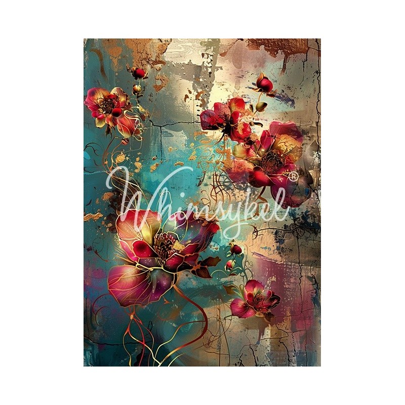 Patina Petals.  Papel Tisú Decoupage. Whimsykel Designs | L'aura Bella