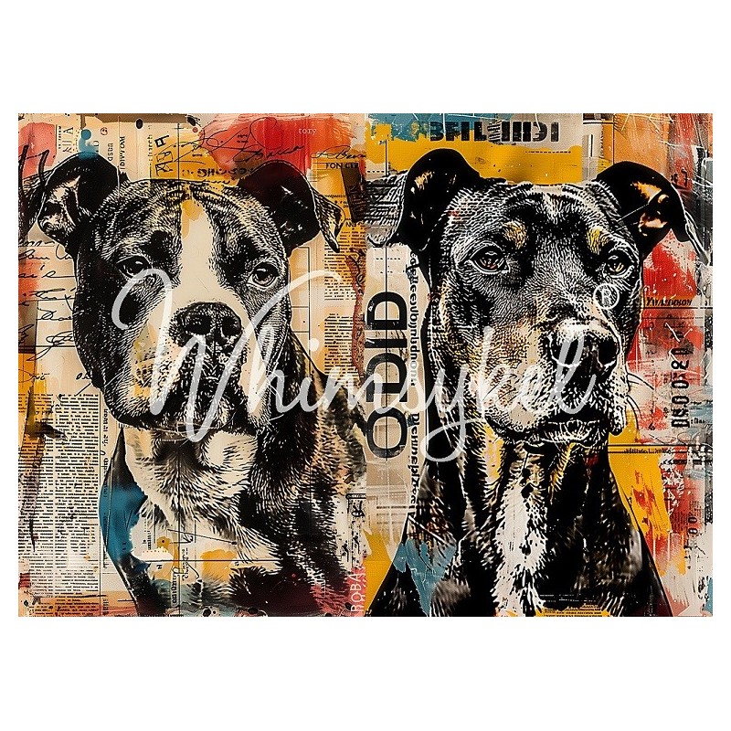 Newsprint Boys.  Papel Tisú Decoupage. Whimsykel Designs | L'aura Bella