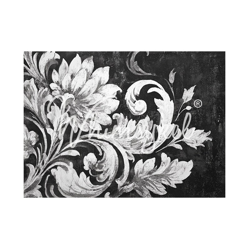 Noir Brocade. Papel Tisu Decoupage. Whimsykel Designs | L'aura Bella