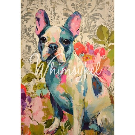 Frenchie, Bulldog. Papel Decoupage. Whimsykel Designs | L'aura Bella