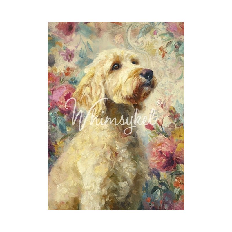 Golden Doodle. Papel Tisú Decoupage. Whimsykel Designs | L'aura Bella