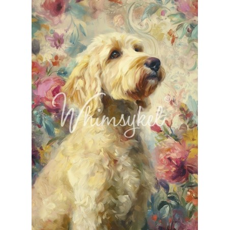 Golden Doodle. Papel Tisú Decoupage. Whimsykel Designs | L'aura Bella
