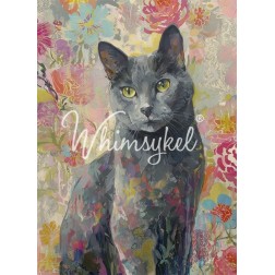 Gato Gris. Papel Tisú Decoupage. Whimsykel Designs | L'aura Bella