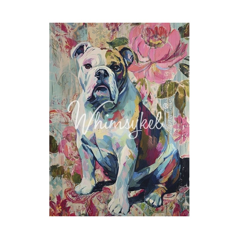Bulldog Inglés Papel Tisú Decoupage Whimsykel Designs | L'aura Bella