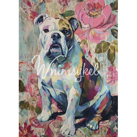 Bulldog Inglés Papel Tisú Decoupage Whimsykel Designs | L'aura Bella