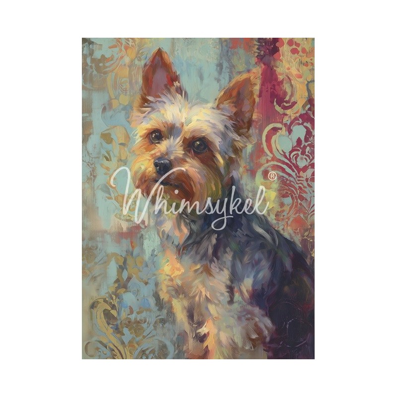 Yorkie Terrier. Papel Tisú Decoupage Whimsykel Designs | L'aura Bella