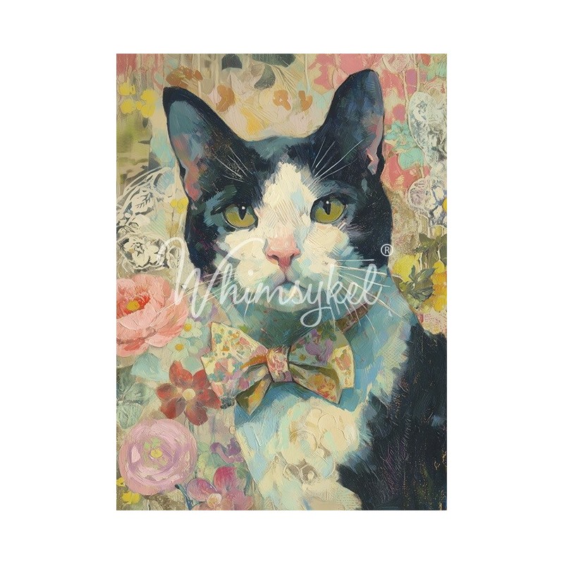 Gato Tuxedo. Papel Tisú Decoupage Whimsykel Designs | L'aura Bella