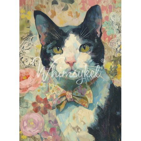 Gato Tuxedo. Papel Tisú Decoupage Whimsykel Designs | L'aura Bella