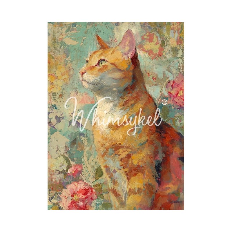 Orange tabby. Papel Tisú Decoupage Whimsykel Designs | L'aura Bella
