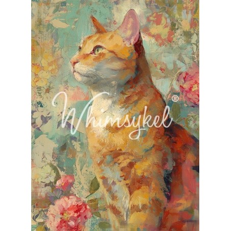 Orange tabby. Papel Tisú Decoupage Whimsykel Designs | L'aura Bella