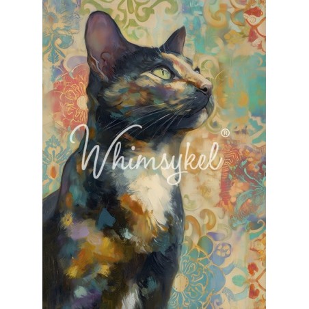 Tortoise Shell Cat. Papel Decoupage. Whimsykel Designs | L'aura Bella