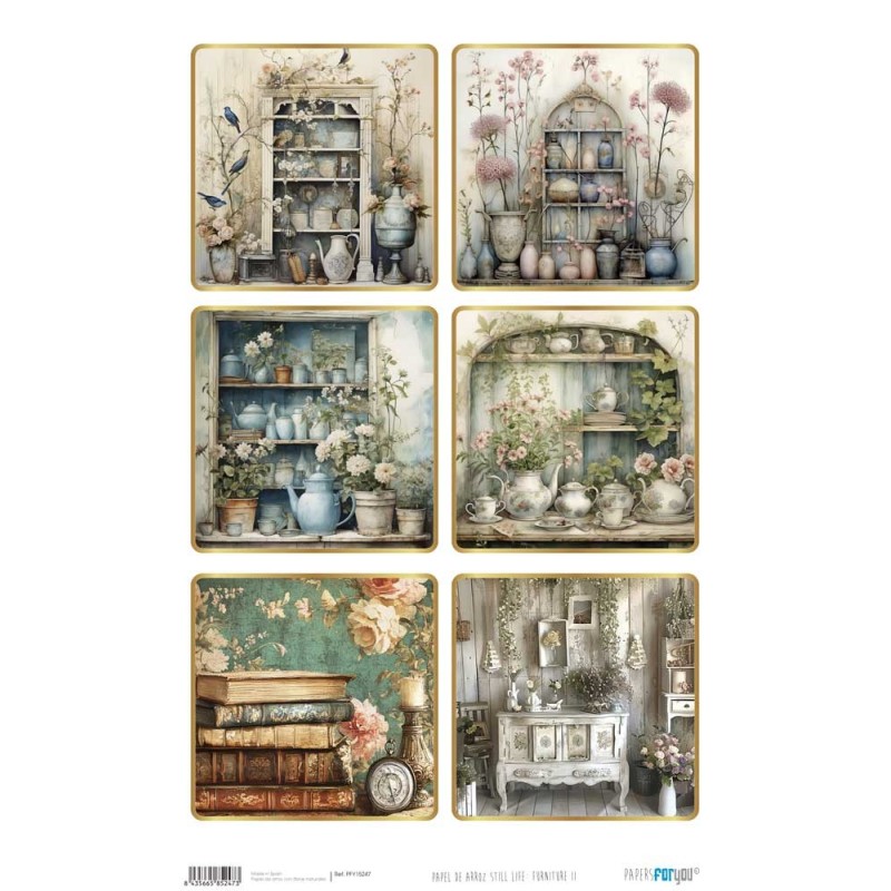 Still Life: Furniture II. Papel arroz. 54x33cm. PFY15247 | L'aura Bella