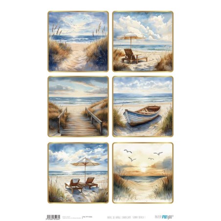 Sunny Beach I. Papel de arroz. 54x33cm. PFY15266 | L'aura Bella