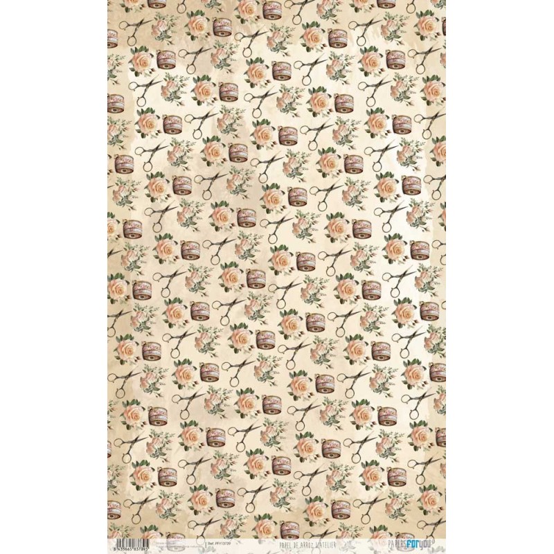 L'Atelier, costura. Papel de arroz. 54x33cm. PFY13739 | L'aura Bella