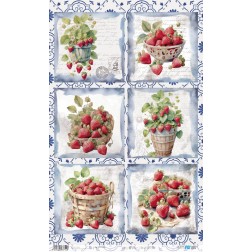 Strawberries III. Papel de arroz. 54x33cm. PFY13754 | L'aura Bella