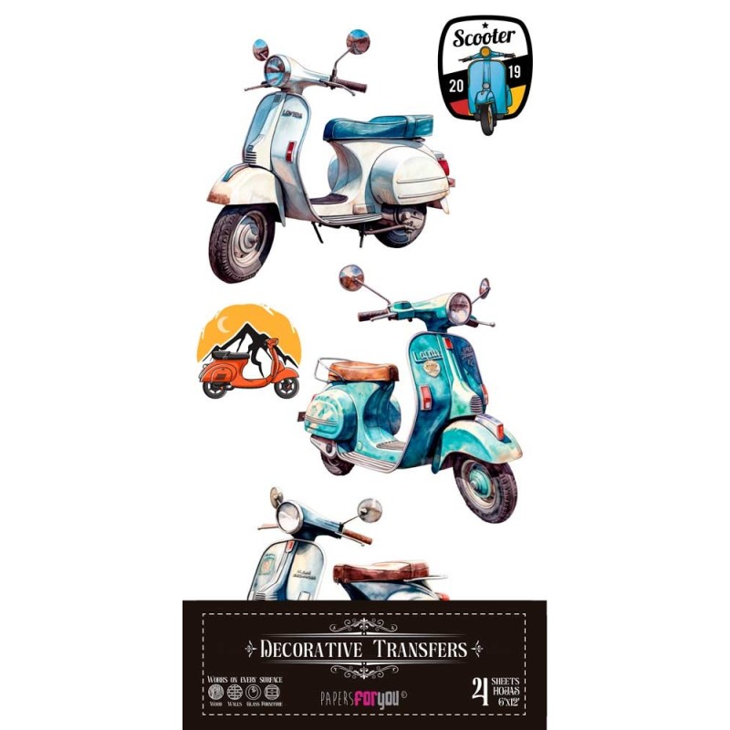 Scooter II. Decorative Transfers. 15x30cm. PFY-14631 | L'aura Bella