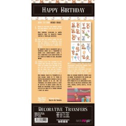 Happy Birthday. Decorative Transfers 15x30cm. PFY-15229 | L'aura Bella