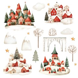 Santa & Friends. Decorative Transfers 30x30cm PFY-15433 | L'aura Bella