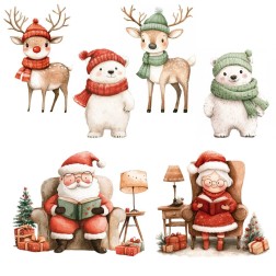 Santa & Friends. Decorative Transfers 30x30cm PFY-15433 | L'aura Bella