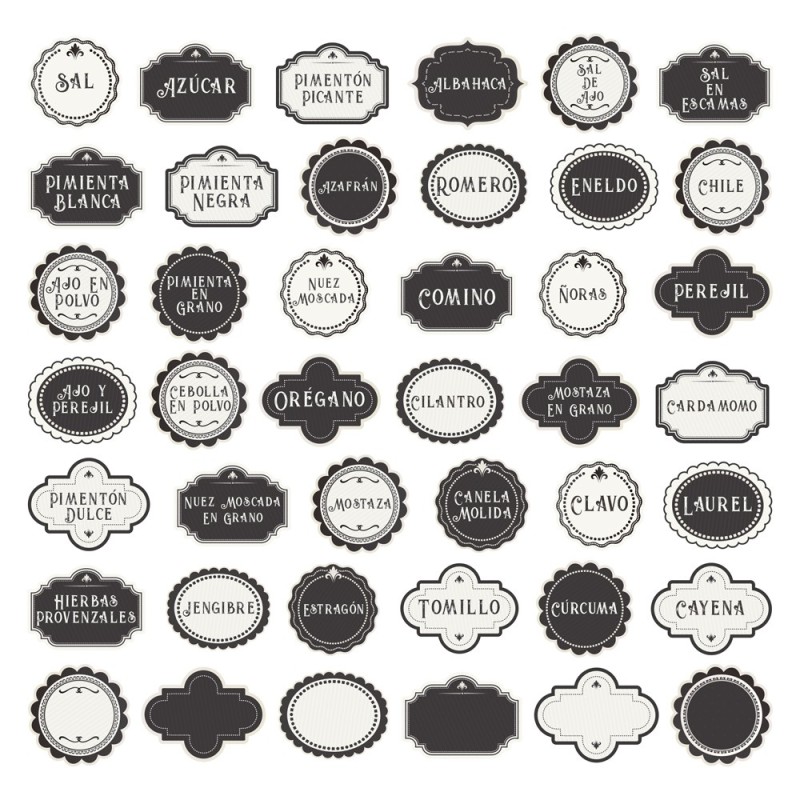 Botes de Especias. Transfers. 2 Hojas 30x30cm PFY-15472 | L'aura Bella