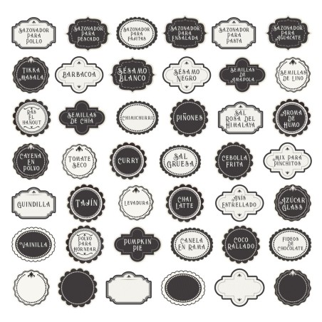 Botes de Especias. Decorative Transfers 30x30cm 6″x 12″. 2 Hojas. PFY-15472