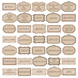Etiquetas de Cocina. Transfers 2 Hojas 30x30cm PFY15468 | L'aura Bella