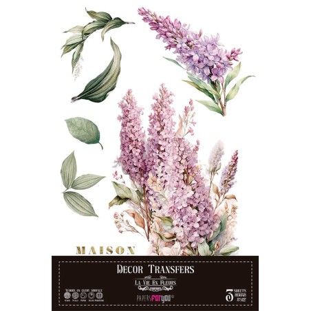 Lilacs. Decorative Transfers. 3 hojas 20x30cm PFY-14811 | L'aura Bella