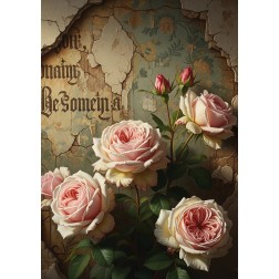 Gritty Roses A1. Papel Decoupage Mint by Michelle | L'aura Bella