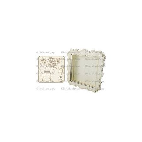 Marco con fondo y siluetas para decorar