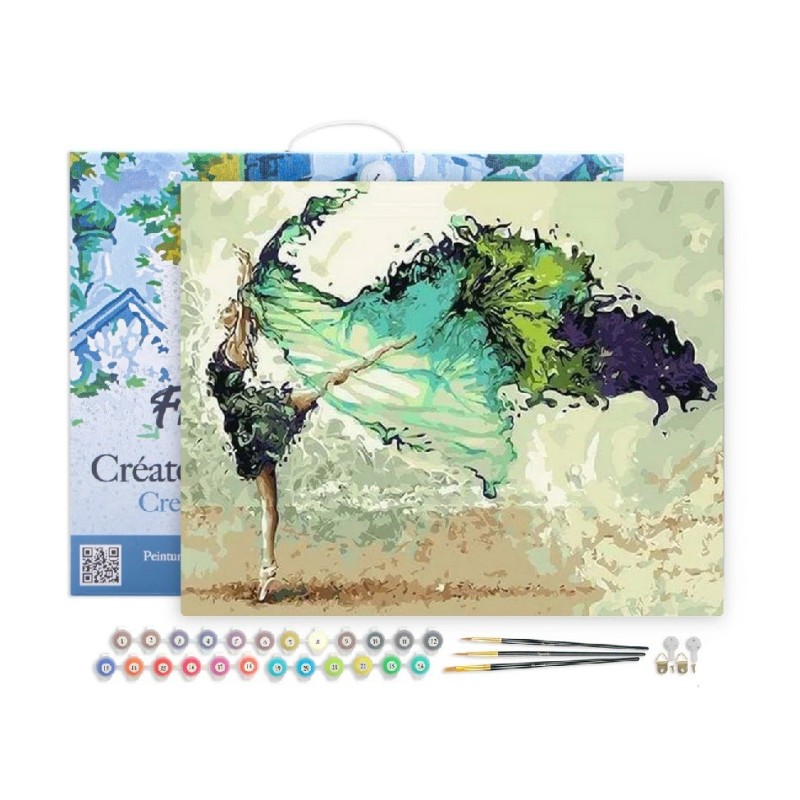 Pintar por números: Bailarina Moderna. 40 x 50 cm. Lienzo sobre Bastidor. Figured'Art Pintar por números: Bailarina Moderna. 40 x 50 cm. Lienzo sobre Bastidor. Figured'Art