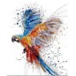 Pintar por números: Loro multicolor volando. 40 x 50 cm. Lienzo sobre Bastidor. Figured'Art