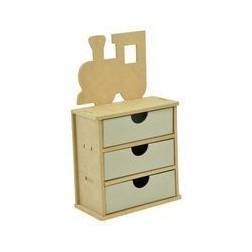 Madera. TRAIN DRAWERS. KAISERCRAFT PTY LTD. Cajonera decorada con tren de madera.